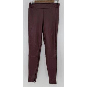 NWOT A New Day Faux Leather Burgundy Pull On Leggings‎ Biker Rock Size M Grunge